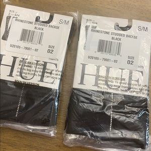 NWT 2 pk Bundle Black Rhinestone Tights